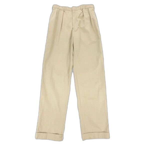 VINTAGE Polo Ralph Lauren 90s Tailored Pleated Cuffed Chino Pant 34 Old Money - Picture 1 of 8